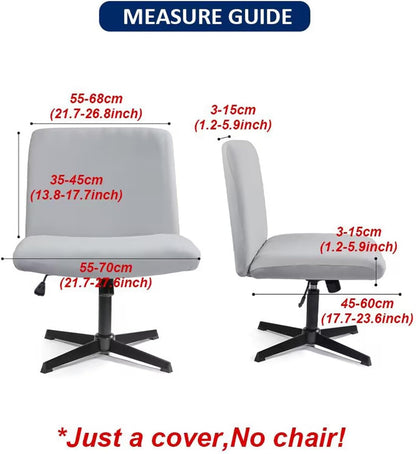 LiveGo Armless Chair Slipcover - Knitted Jacquard Modern Chair Cover for Wide Seat Computer Task Chair