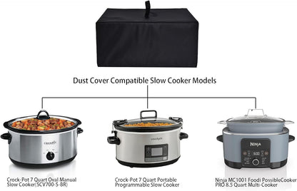 Heavy Duty Portable Slow Cooker Cover Bag, Dustproof Water-Resistant Case for 7 Quart Crock-Pot