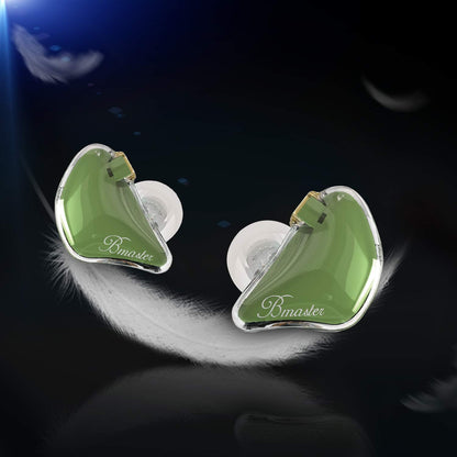 BASN Bmaster in Ear Monitor Headphones for Musicians, Hybrid Triple Drivers Dynamic Earbuds, Sound Isolating Earphones with 2 Detachable MMCX Cables (Olive)