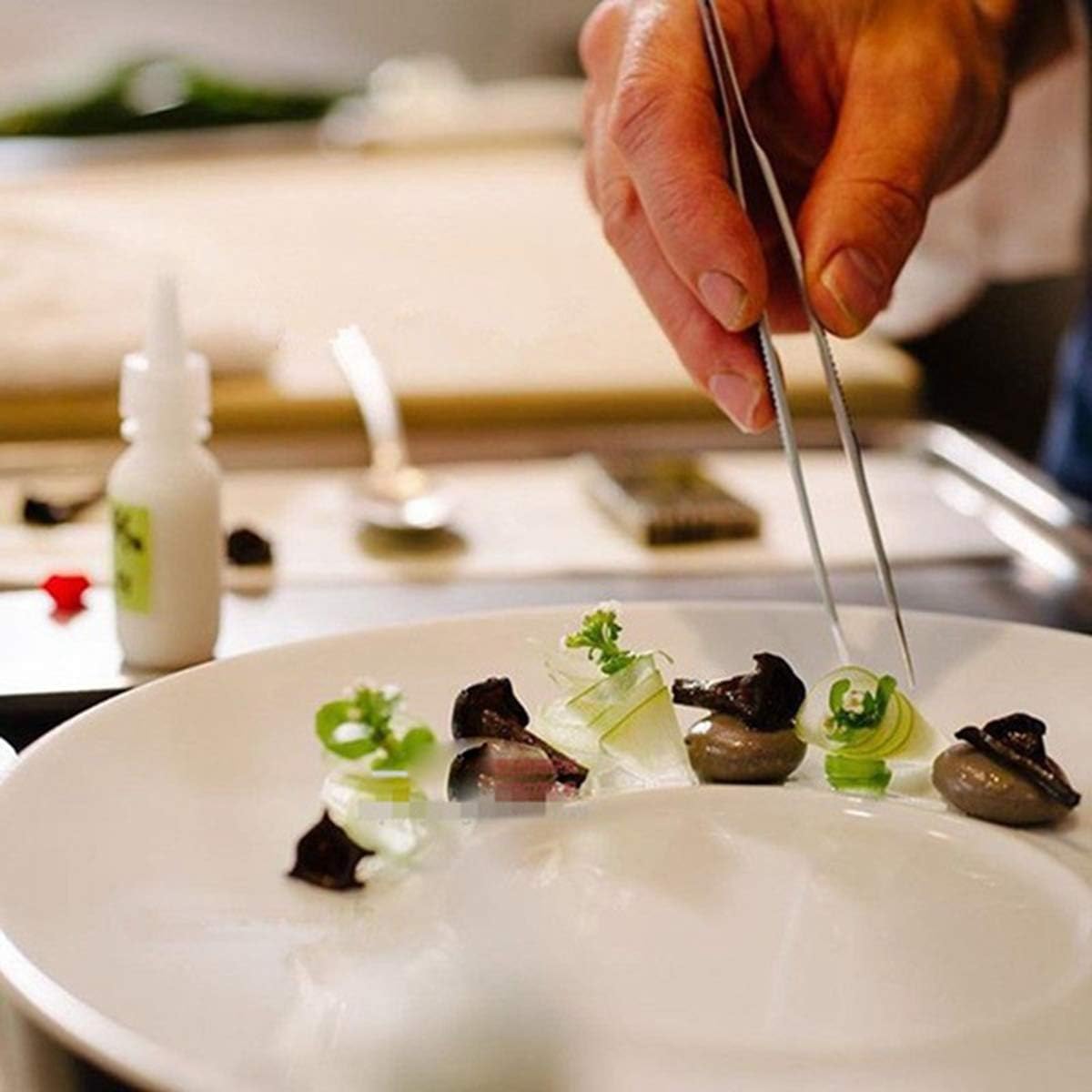 Multifunctional Stainless Steel Food Tweezer, Chef Kitchen Tool, BBQ Clip Pliers (14cm)