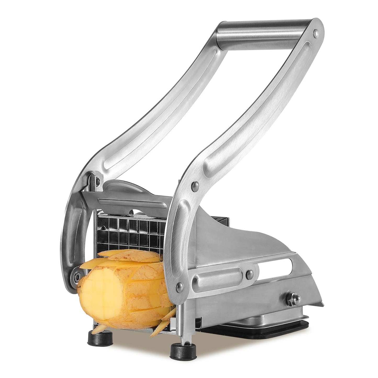 YENXIKU Premium French Fry Cutter & Potato Slicer – Stainless Steel Vegetable Cutter with 1/2 & 1/3 Inch Blades for Fries, Potatoes, Chips & Carrots (1-Pack)