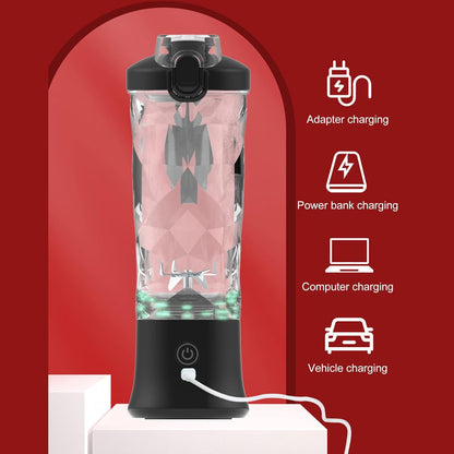 Portable Blender, 18000rpm 600ml Large Capacity Cordless Stainless Steel Blender with 6 Ultra Sharp Blades for Shakes