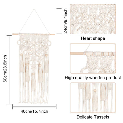 FREEBLOSS DIY Macrame Kit for Adults Beginners Bohemian Macrame Wall Hanging Ornament Creative Boho Macrame Wall Art Macrame Tapestry Gift for Mom Girls