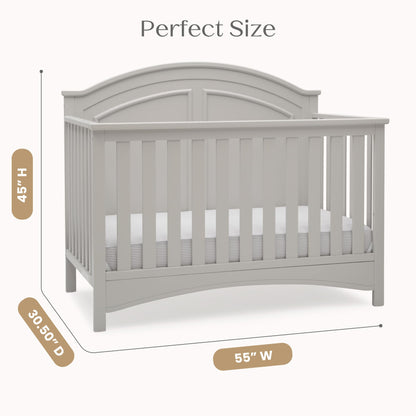 Delta Children Perry 6-in-1 Convertible Crib - Greenguard Gold Certified, Moonstruck Grey