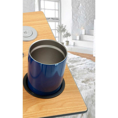 WiseLift Table – 360° Swivel – Up to 45° Tilt – Height Adjustable – Built-in Cup Holder and 3 USB Charging Ports (Wood)