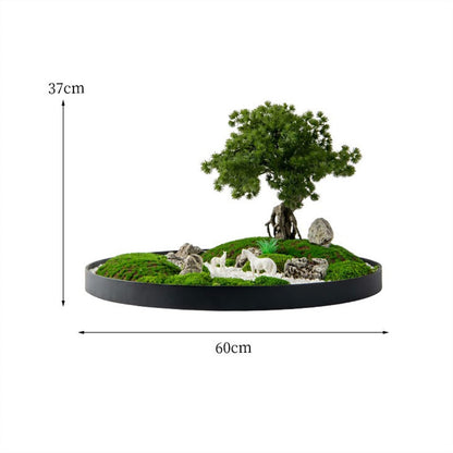 WANGHAI2024M Artificial Trees Round Table Center Turn Decorative Chinese Greenery Ornaments Light Luxury Floral Hotel Table Simulation Tree Ornaments Artificial Bonsai