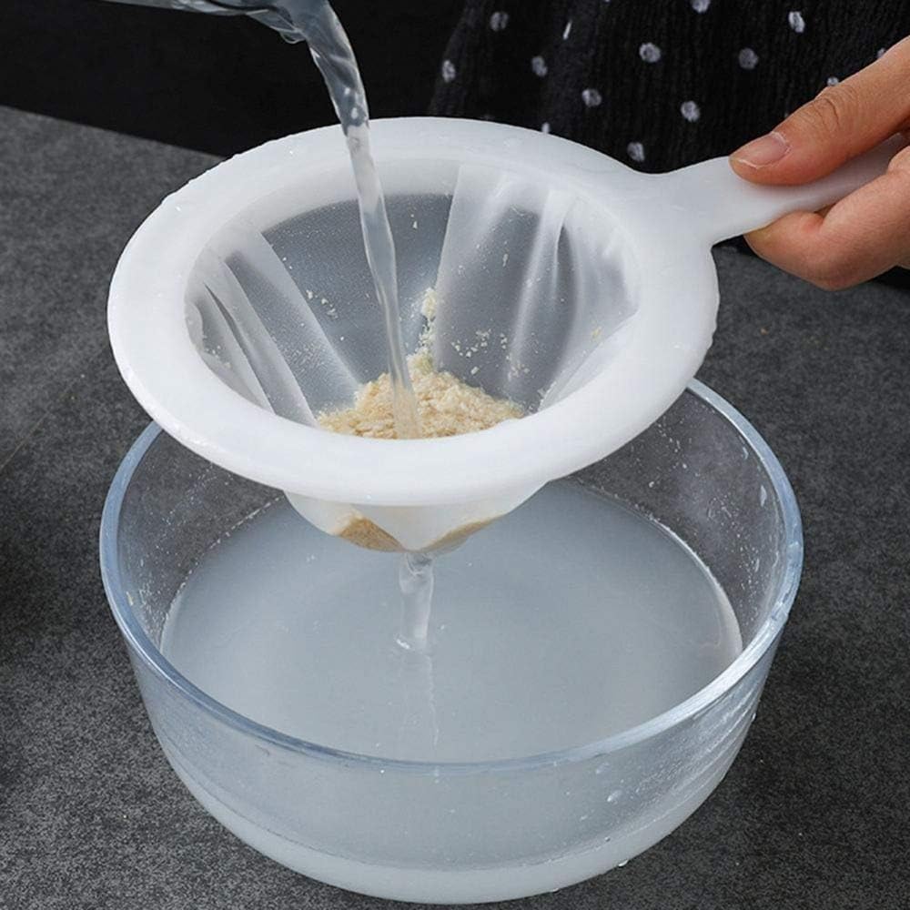 Kitchen Ultra-Fine Nylon Mesh Strainer, Plastic Sieve Filter Spoon Set of 3 for Soy Milk Coffee Yogurt Juice