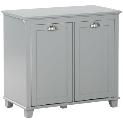 Modern Tilt-Out Laundry Sorter Cabinet, Bathroom Storage Organizer with Two-Compartment Tilt-Out Hamper,for Kitchen Home
