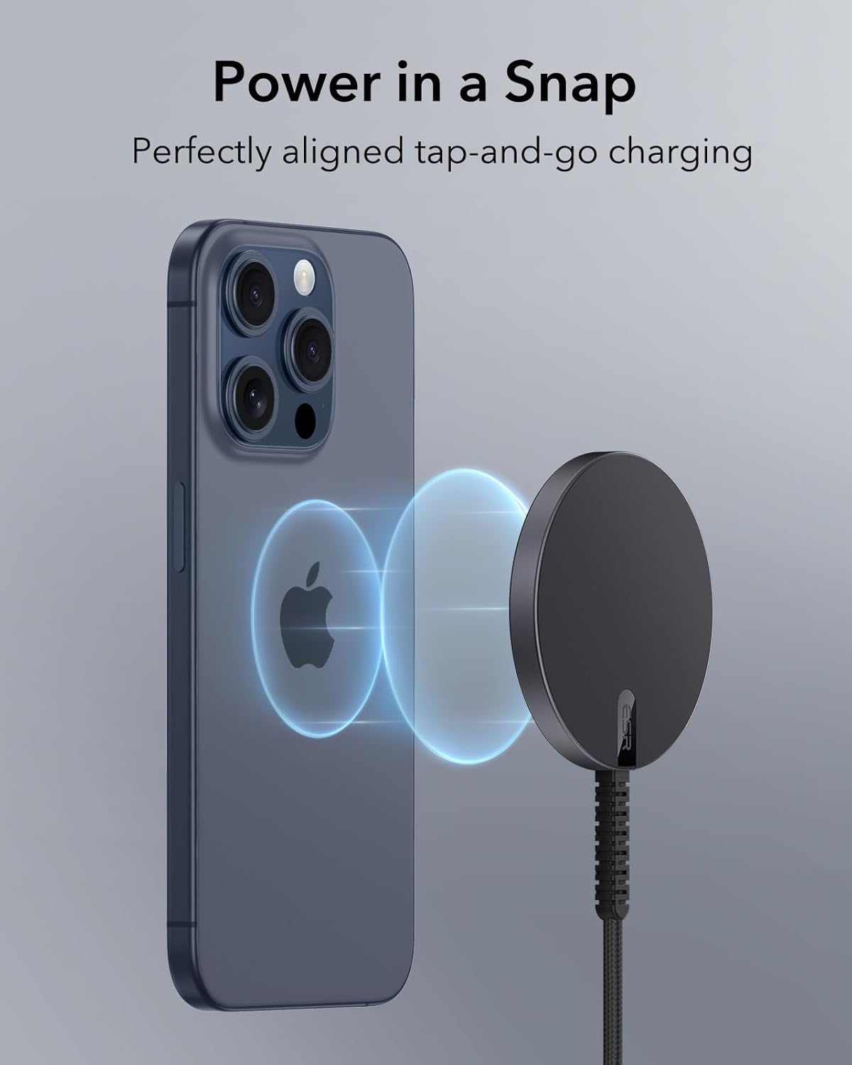 ESR for MagSafe Charger 15W Wireless Charger for iPhone 17/16/15/14/13/12 Apple Magnetic Charging Pad for AirPods 4/3/Pro/Pro 2 Galaxy S25 Series with Dual USB A/C Ports, Black