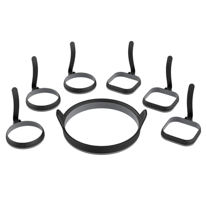Blackstone Egg & Omelet Ring Kit (7 Piece Set) – Non Stick Silicone Egg & Omelette Cooker Mold for Pancake, Patties & English Muffin – Round Egg Cooking Shaper–Griddle Accessories for Breakfast - 5515