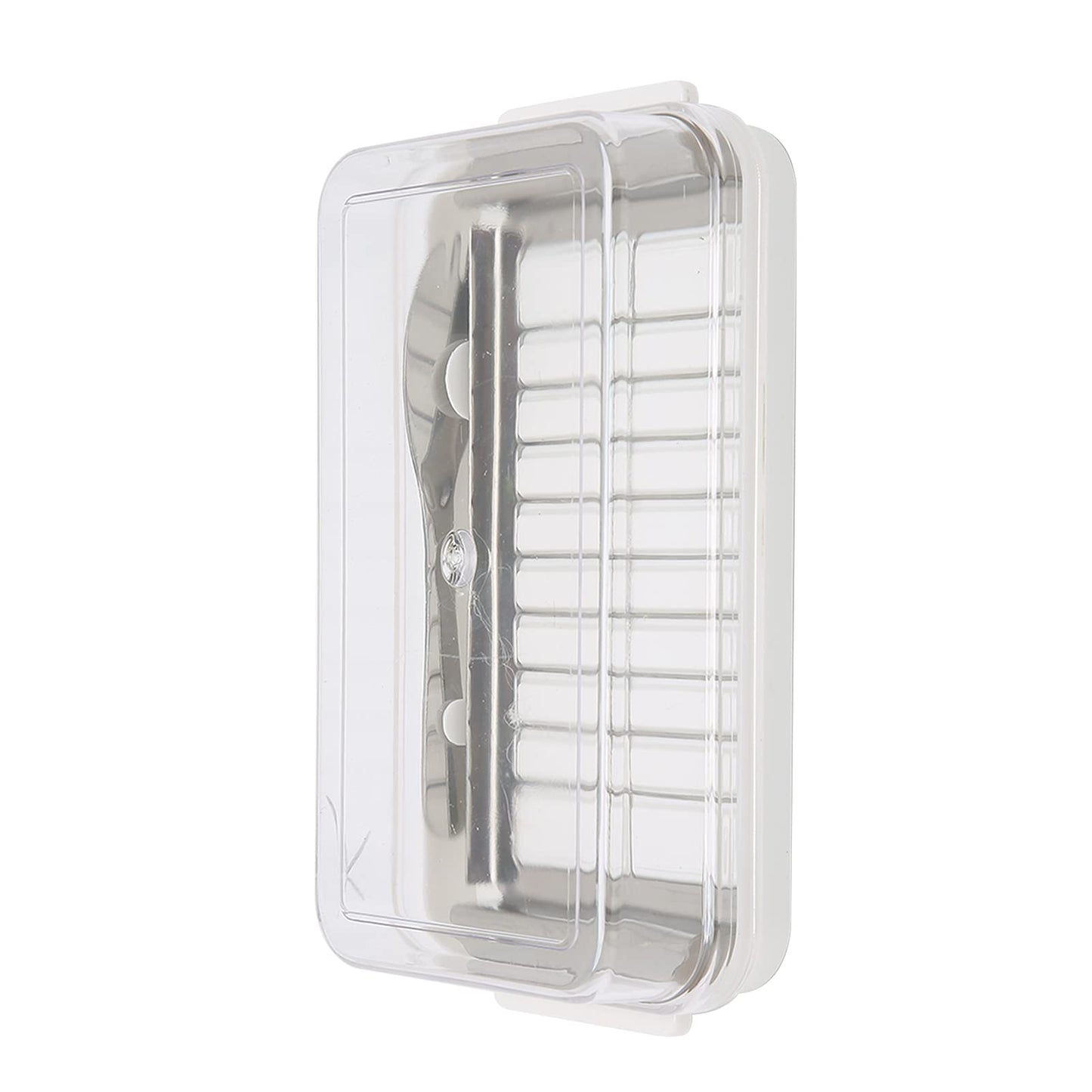 Yosoo Health Gear Butter Slicer Butter Cutter Box Stainless Steel Butter Slicer Cutter Dish, Cheese Storage Container with Transparent Cover for Kitchen, 7.5x4.1x1.6in Easy Cutting Butter Box Case