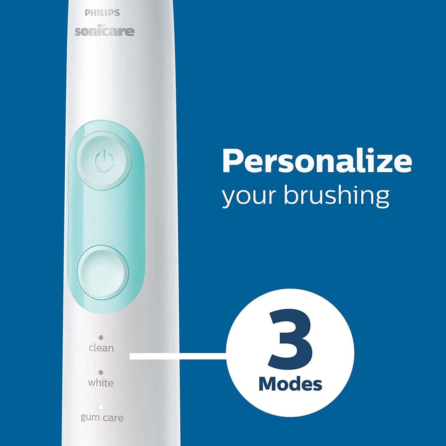 Philips Sonicare ProtectiveClean 5100 Electric Rechargeable Toothbrush with Genuine Philips Sonicare Optimal Gum Health Replacement Toothbrush Heads,White 3-pk
