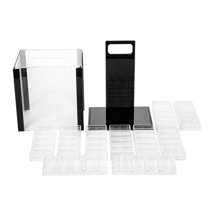 Playzaic 1000-piece Acrylic Desert Heat Poker Chip Case - 13.5-gram Heavy Clay Composite Set - Casino Chips for Texas Holdem, Blackjack - Betting Game Accessories
