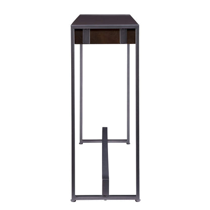 SEI Furniture - Holly & Martin Macen Console - Dark Tobacco with Gunmetal - Transitional Design, Brown Iron and Wood - Ideal for Entryway, Living Room (CM9912)