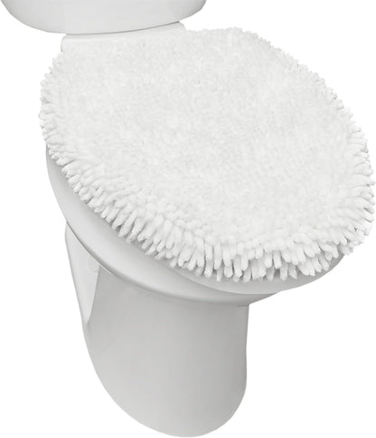 TOWN & COUNTRY BASICS 18.5"x19.6" Spa Step Noodle Solid Bathroom Toilet Lid Cover, Plush, Soft and Absorbent, Machine