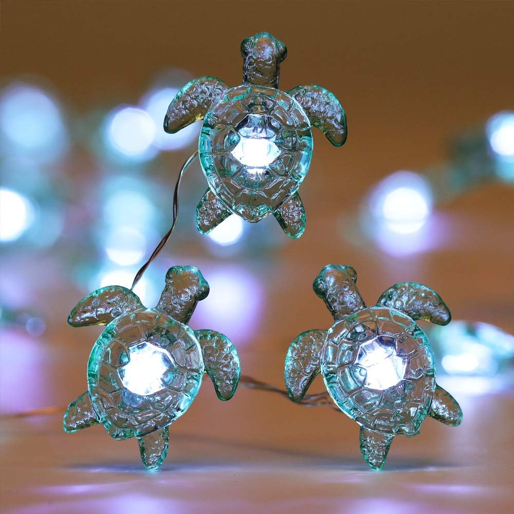 18.7 40 WSgift Sea Turtle Decorative String Lights, Ft LED USB Plug-in Silver Copper Wire Beach Theme Fairy Lights