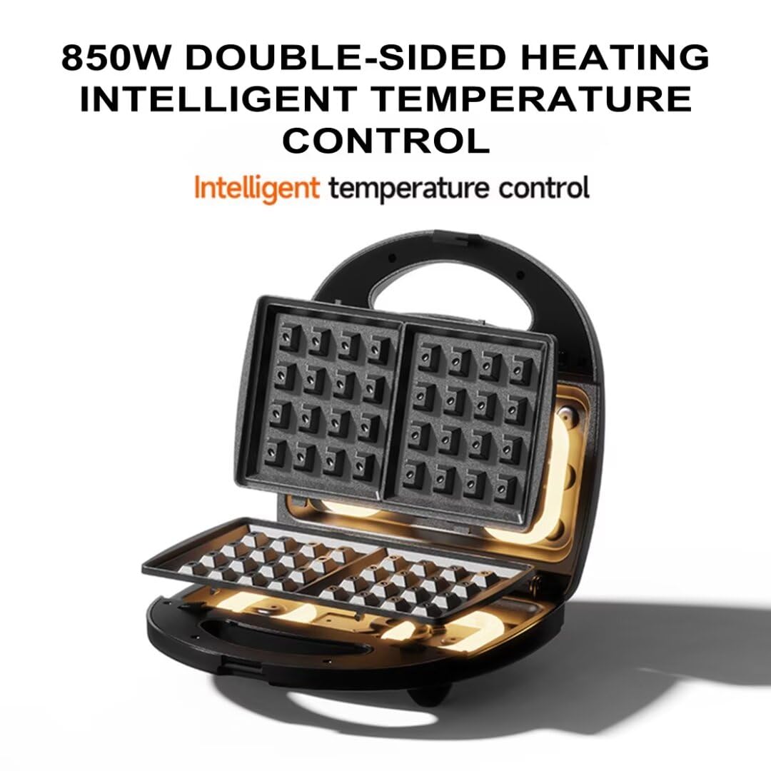Waffle Maker,Donut,Hot Dog Machine Set,3-in-1 Multifunctional Breakfast Maker Machine with Iron Removable Plate Mold for Home,Kitchen,Cake,Paninis,Nut,Steaks,Grill,Lunch,Snacks or Dessert