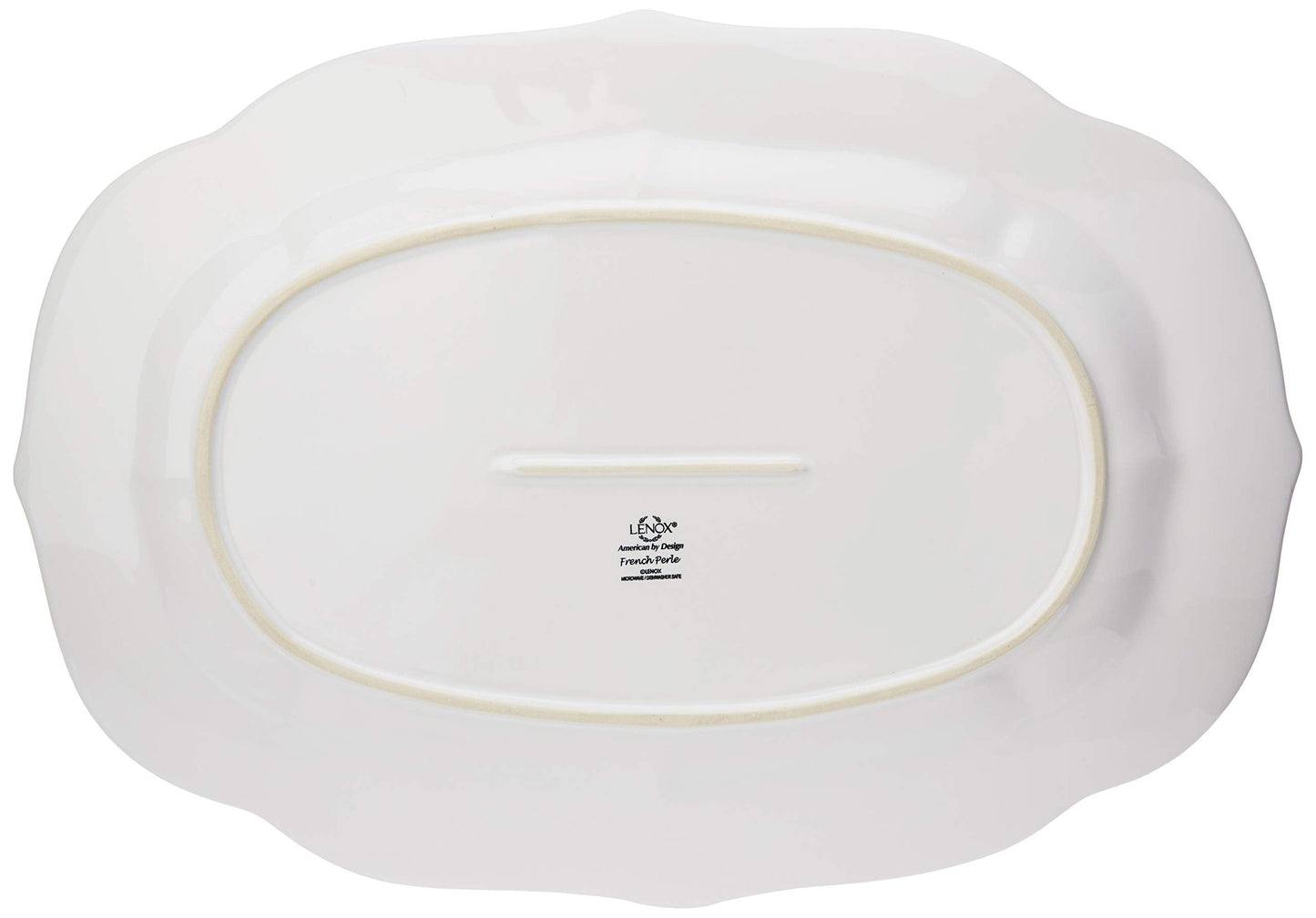 Lenox Serveware, Lenox French Perle White Serving Platter, Oval Shape, 18.5-Inch, Stoneware, Dishwasher Safe, Turkey Platter for Thanksgiving, Winter Hosting, Christmas Serving (White, 1 Piece)