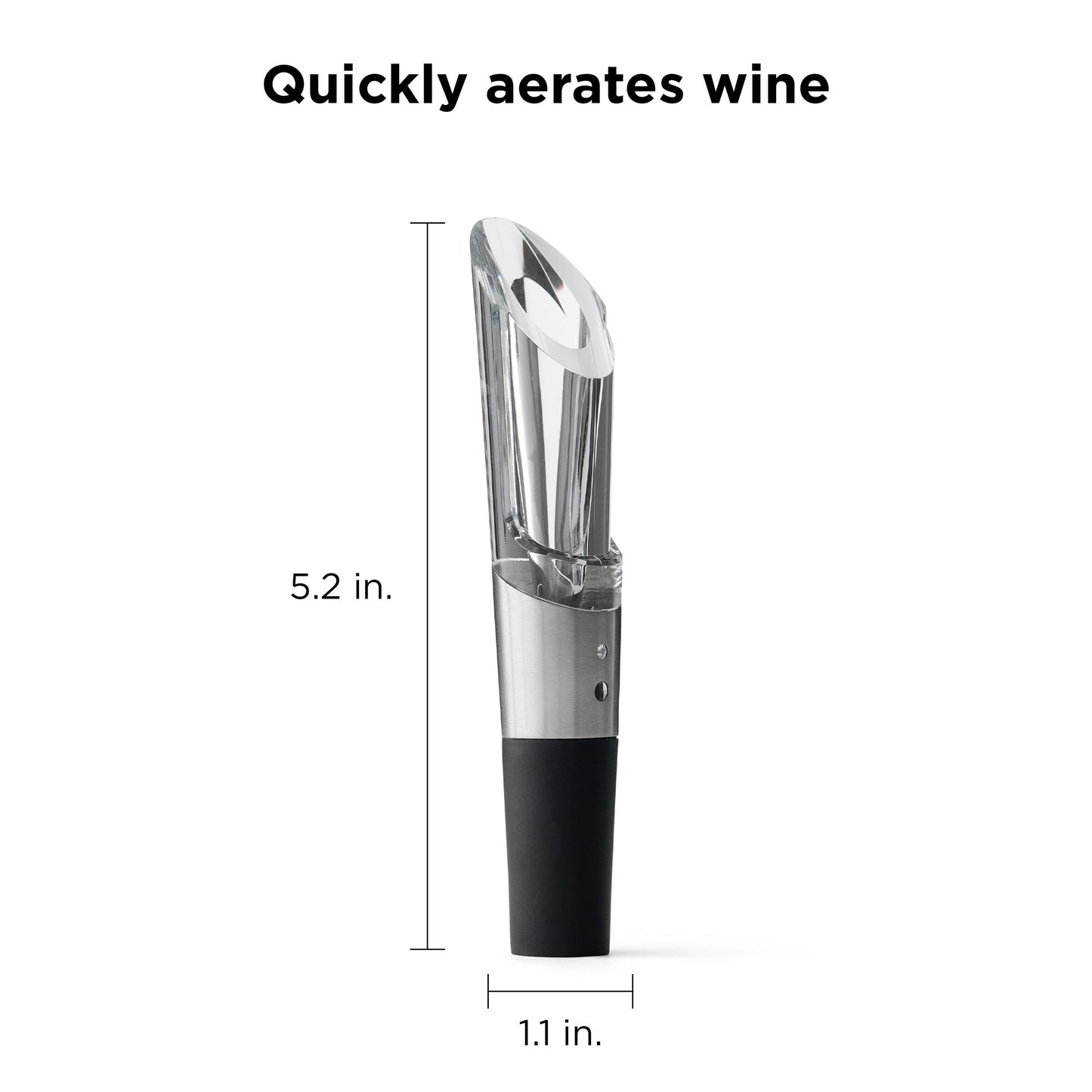 Rabbit W6127 Wine Aerator and Pourer, Clear and Stainless Steel Design, Easy to Use for Enhancing Wine Flavor and Smooth Pouring