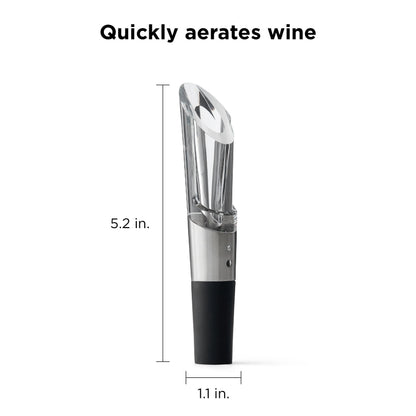 Rabbit W6127 Wine Aerator and Pourer, Clear and Stainless Steel Design, Easy to Use for Enhancing Wine Flavor and Smooth Pouring