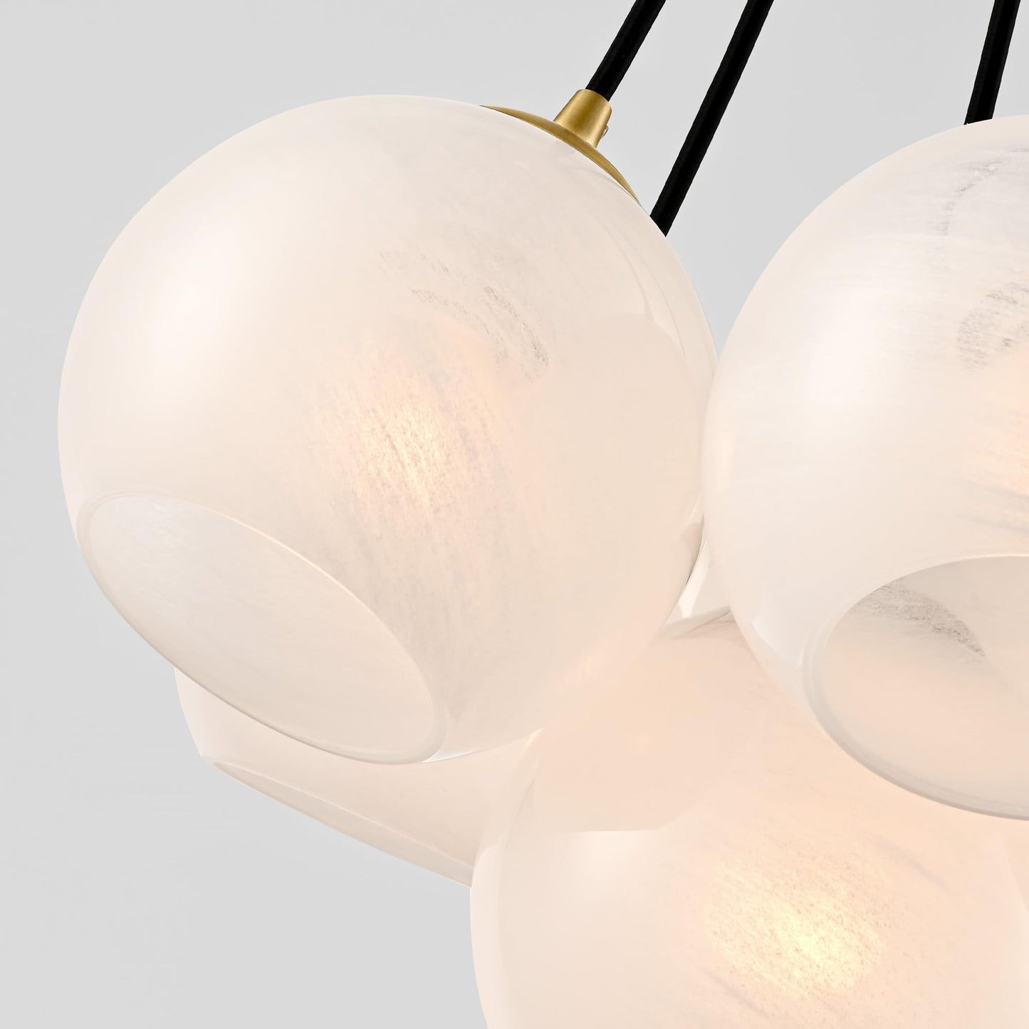 Caiselee 11-Light Brushed Gold Bubble Chandeliers, Mid Century Modern Chandelier with Cloud Texture Globe, Milk Glass Pendant Light Fixture for Dining Room Foyer Entryway Living Room, ETL Certified