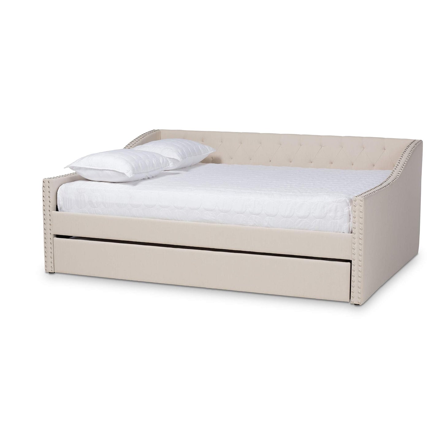 Baxton Studio Daybed, Queen, Beige