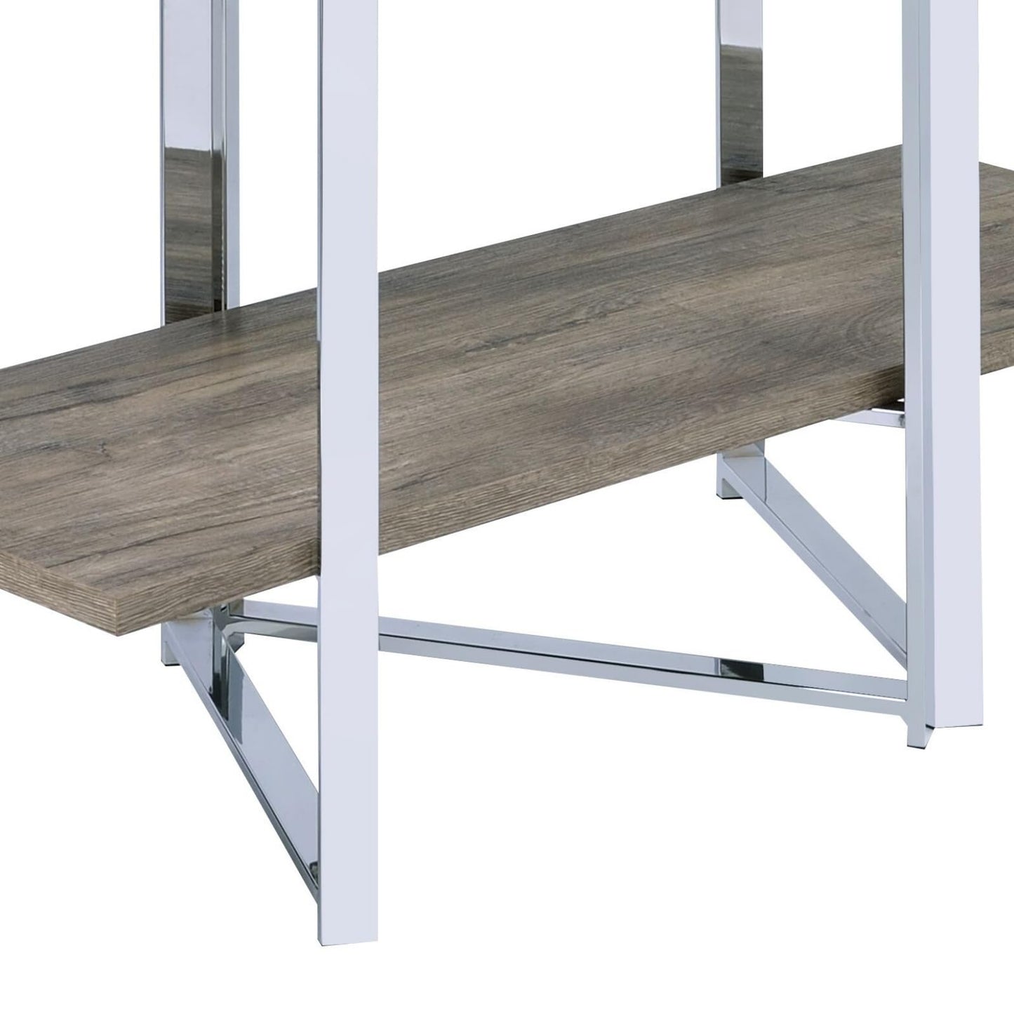 KCSWKJ Chrome Finish Bookshelf