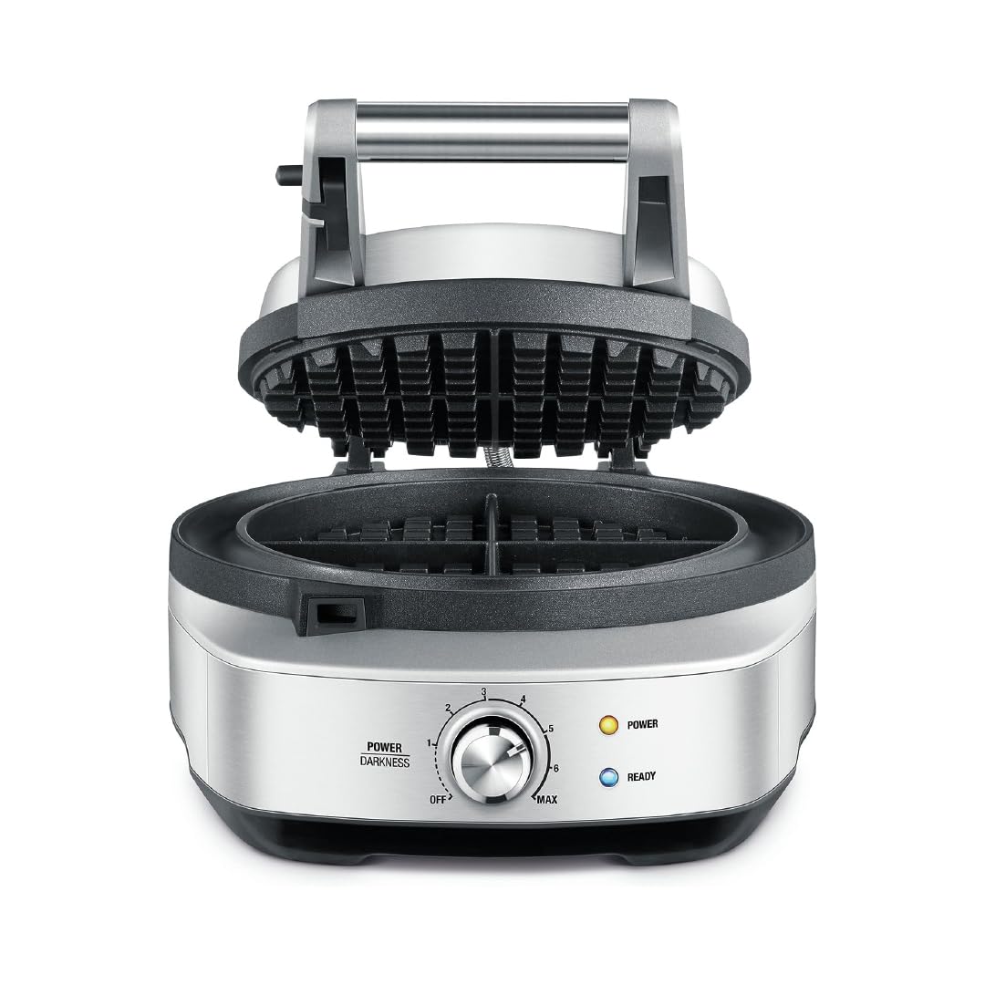 Breville BWM520XL No-Mess Classic Round Waffle Maker, Brushed Stainless Steel