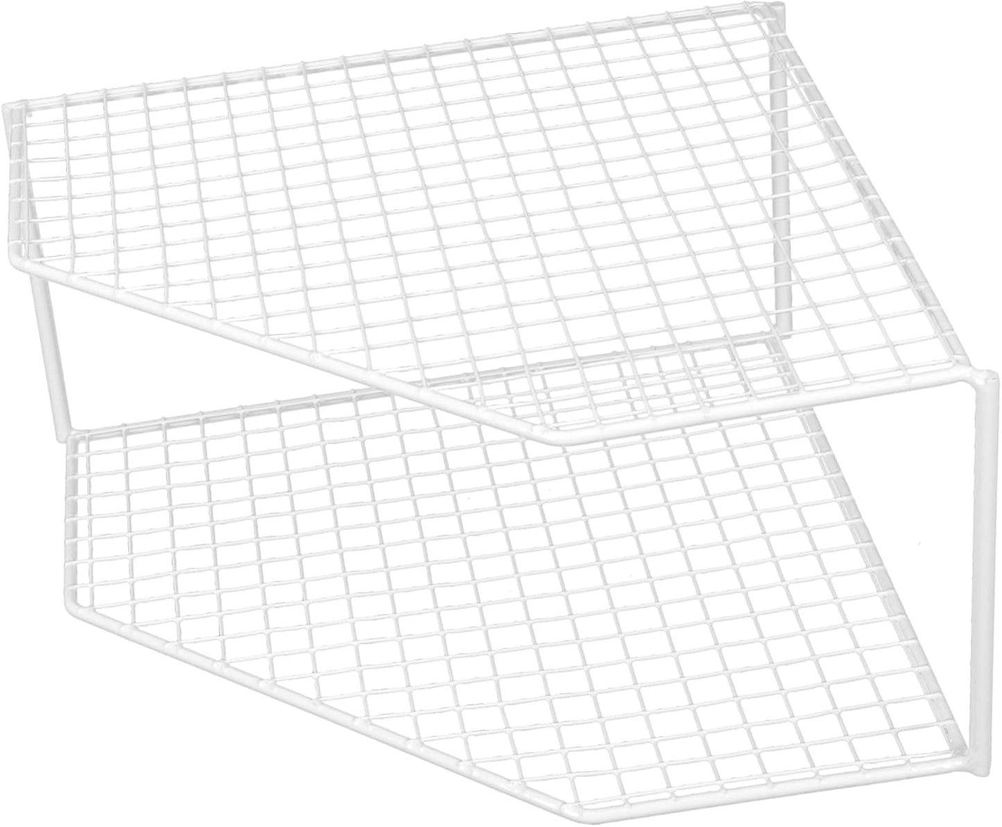 ARTIBETTER 2-Tier Iron Countertop Organizer, White Spice Rack, 20 in L x 8 in W x 5 in H, Lightweight and Portable