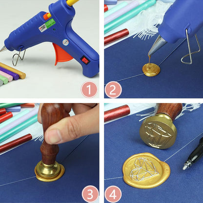 30 Pieces 7mm Sealing Wax Sticks for Glue Gun,PORXFLY Mini Wax Seal Sticks Great for Cards Envelopes,Wedding Invitations,Gift Wrapping,Wine Packages (Sapphire Blue)