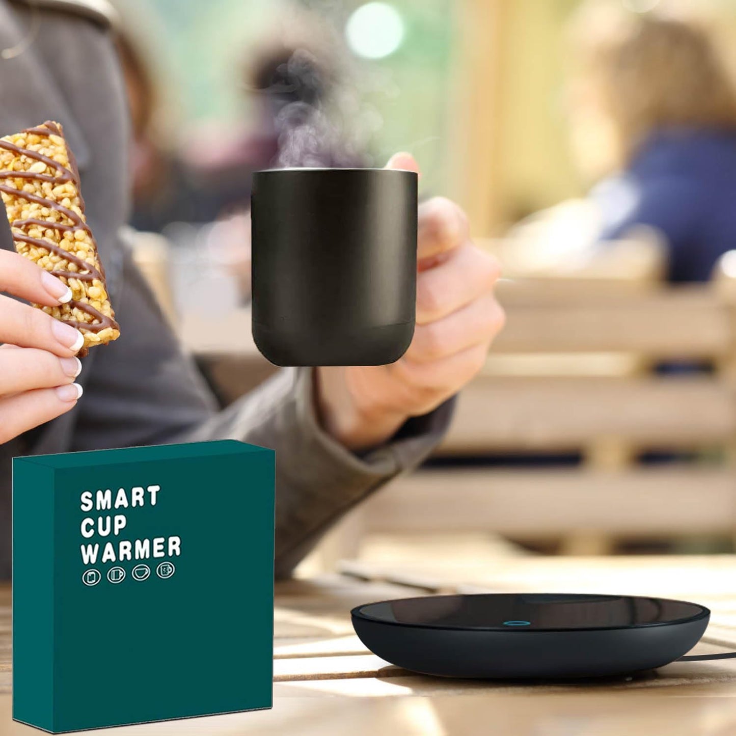 Mug Warmer, Candle Warmer Plate, 2-Temp Settings Coffee Mug Warmer, Portable Coffee Cup Warmer, Coffee Warmer for Desk Suits for Various Mugs, Automatic Shut Off, Gift for Mom