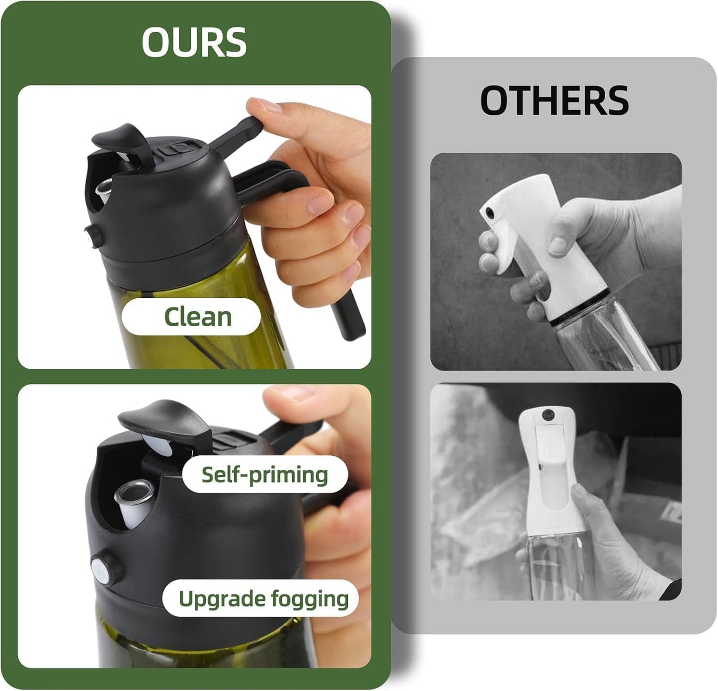 2PCS 16oz,2 1 470ml Aovdy Oil Sprayer for Cooking in Olive Oil Dispenser and Oil Sprayer - Olive Bottle Spray and Pour