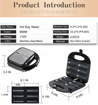 Waffle Maker,Donut,Hot Dog Machine Set,3-in-1 Multifunctional Breakfast Maker Machine with Iron Removable Plate Mold for Home,Kitchen,Cake,Paninis,Nut,Steaks,Grill,Lunch,Snacks or Dessert