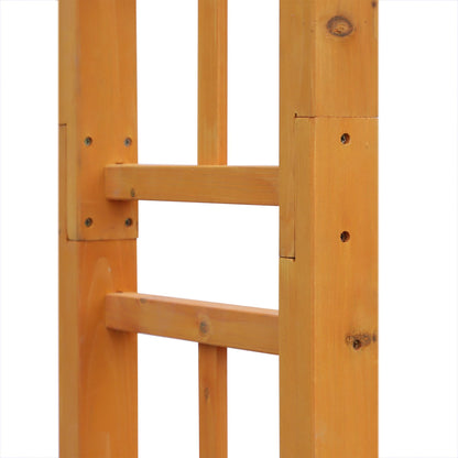 85" Wooden Garden Arbor for Wedding and Ceremony, Outdoor Garden Arch Trellis for Climbing Vines, Pergola Style Arbor Top, Sturdy Fir Wood, Easy Assembly, Orange