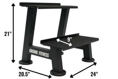 Gronk Fitness Kettlebell Rack | 2-Tier Heavy-Duty Weight Storage Shelf for Home Gym | Scratch-Resistant Padded Shelves | Organize Kettlebells, Dumbbells, and Gym Equipment | Easy Assembly