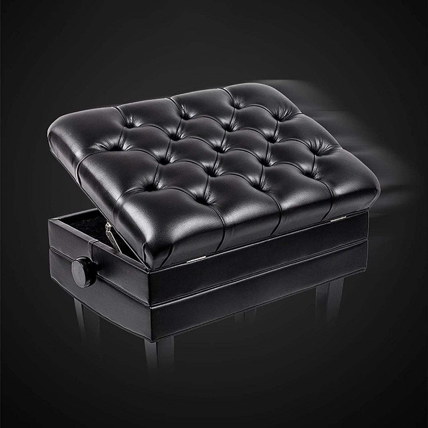 EliteBloom Luxury Leather Piano Bench with Height Adjustable Padded Seat and Waterproof Cushion Piano Stool with Solid Flip Top for Extra Music Storage,