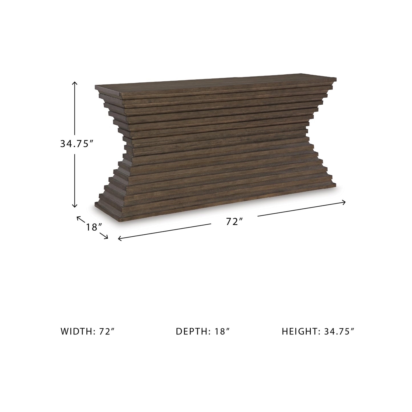 Signature Design by Ashley Hannodream Contemporary Sofa Table with Solid Wood Frame, Warm Brown