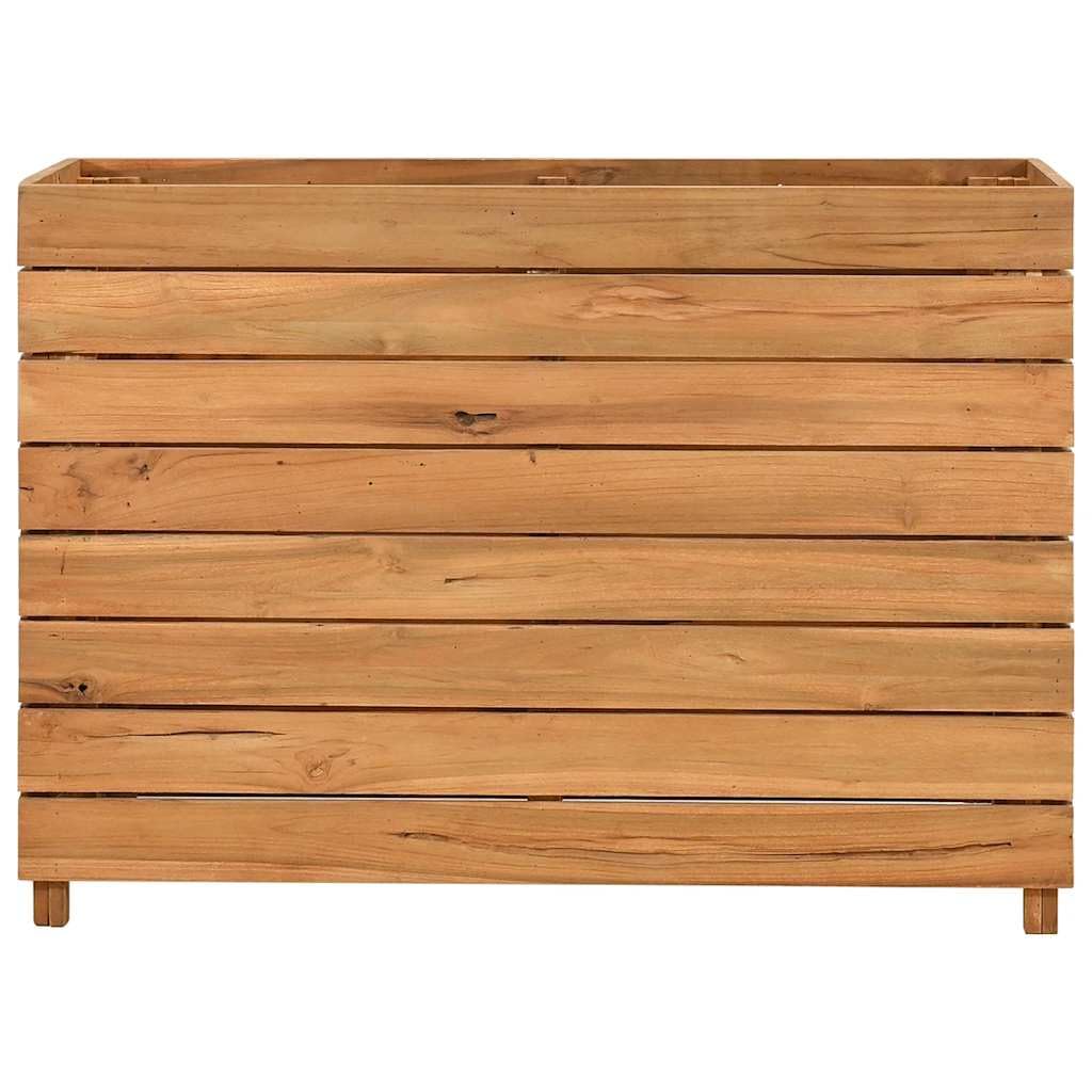 Favemtsl Large Adjustable Rustic Raised Garden Bed 39.4"x15.7"x28.3", Recycled Teak Wood Outdoor Planter Box with Steel Frame, Eco-Friendly Elevated Flower Bed for Patio Balcony Deck