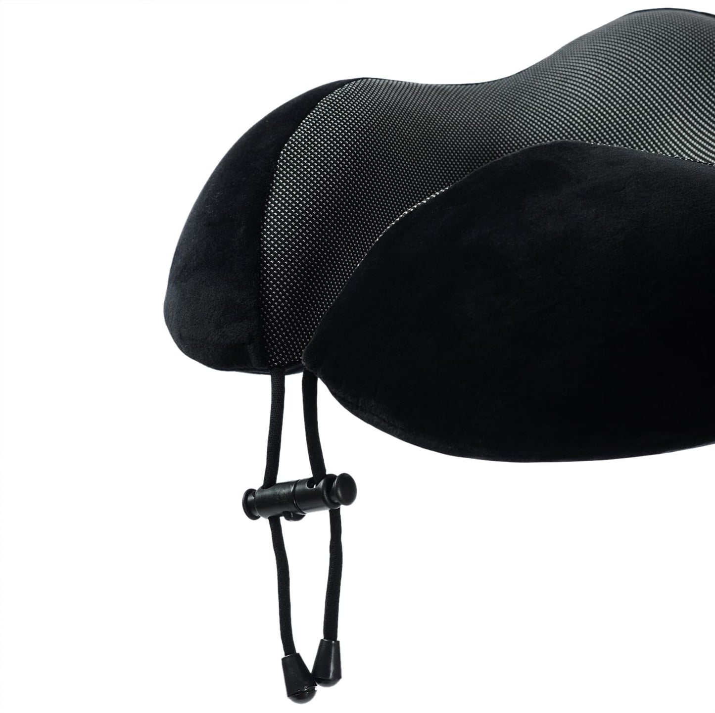 Memory Foam Travel Pillow, Neck Pillow with 360-Degree Head Support, Comfortable and Lightweight, Ideal for Sleeping on Airplane, Car, Train, Bus and Home Use, Comes with Storage Bag (Black)