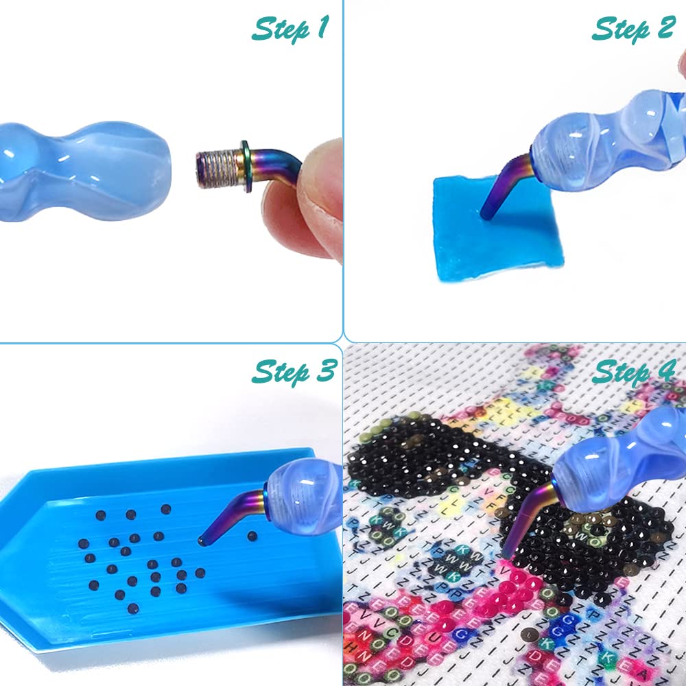FineGood 16 Pcs Diamond Art Accessories and Tools, Diamond Pens with Spiral Tips, Art Painting Kits for DIY Crafts