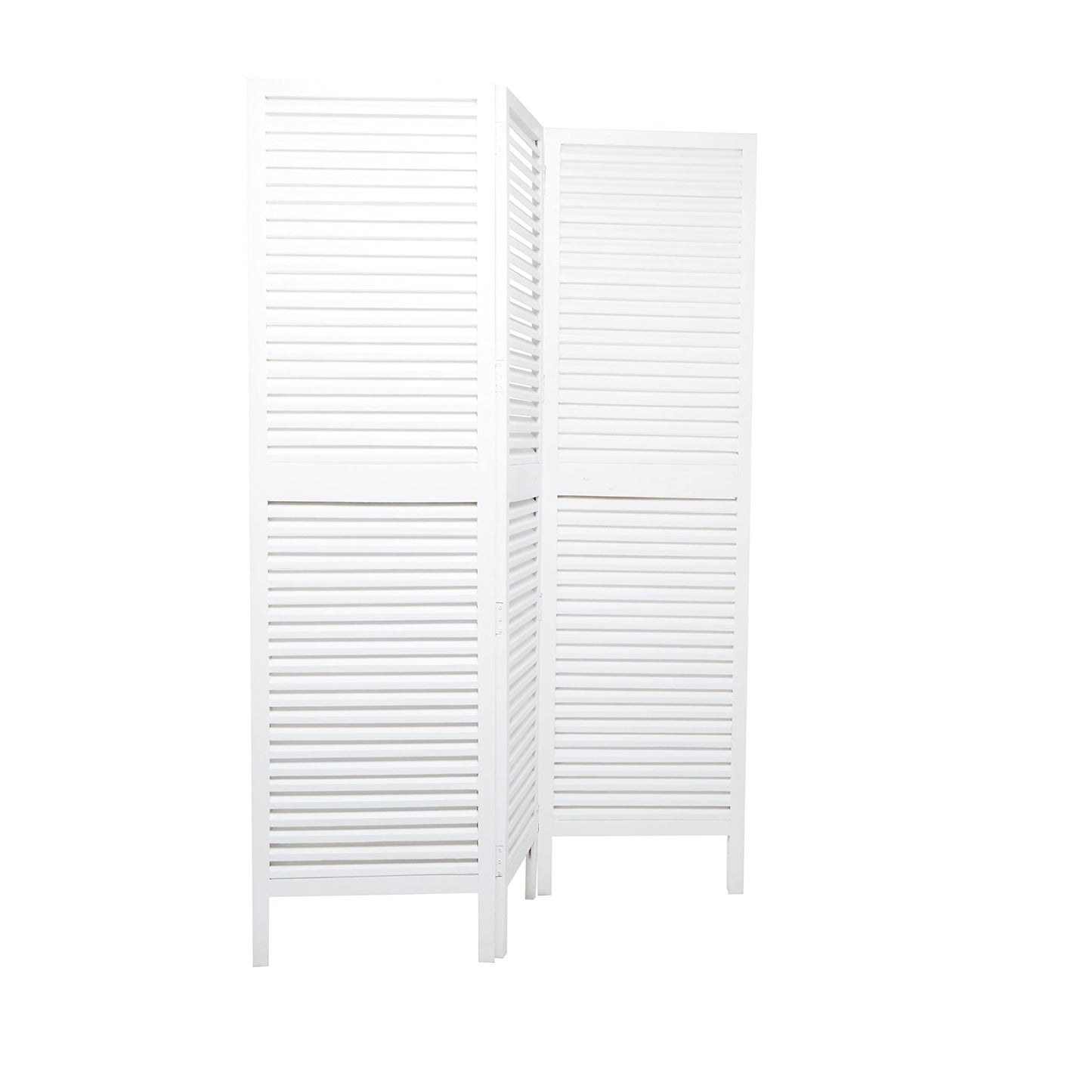Deco 79 Mango Wood Partition Room Divider Screen Hinged Foldable Partition 3 Panel Privacy Screen with Carved Design, Room Partition 60" x 1" x 70", White