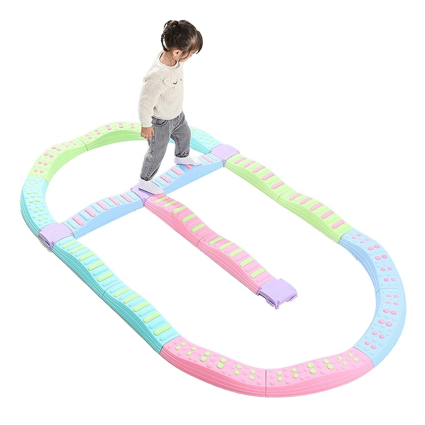 TDMYCS Balance Stepping Stones for Kids Home Amusement Park Kindergarten School Color Balance Beam Set-20 Piece Set Age 3-16