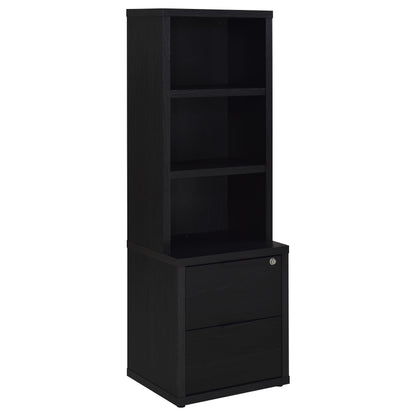 Coaster Home Furnishings Westpark 3-Shelf Bookcase USB and Lockable Drawer Black