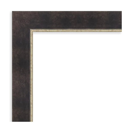 Amanti Art Bronze Bathroom Mirror for Over Sink, 32x43 Odin Antique Bronze Rectangle Vanity Mirror, X-Large Modern Wood Frame, Hangs Horizonally and Vertically, Bathroom Wall Decor, Non-Beveled Edge
