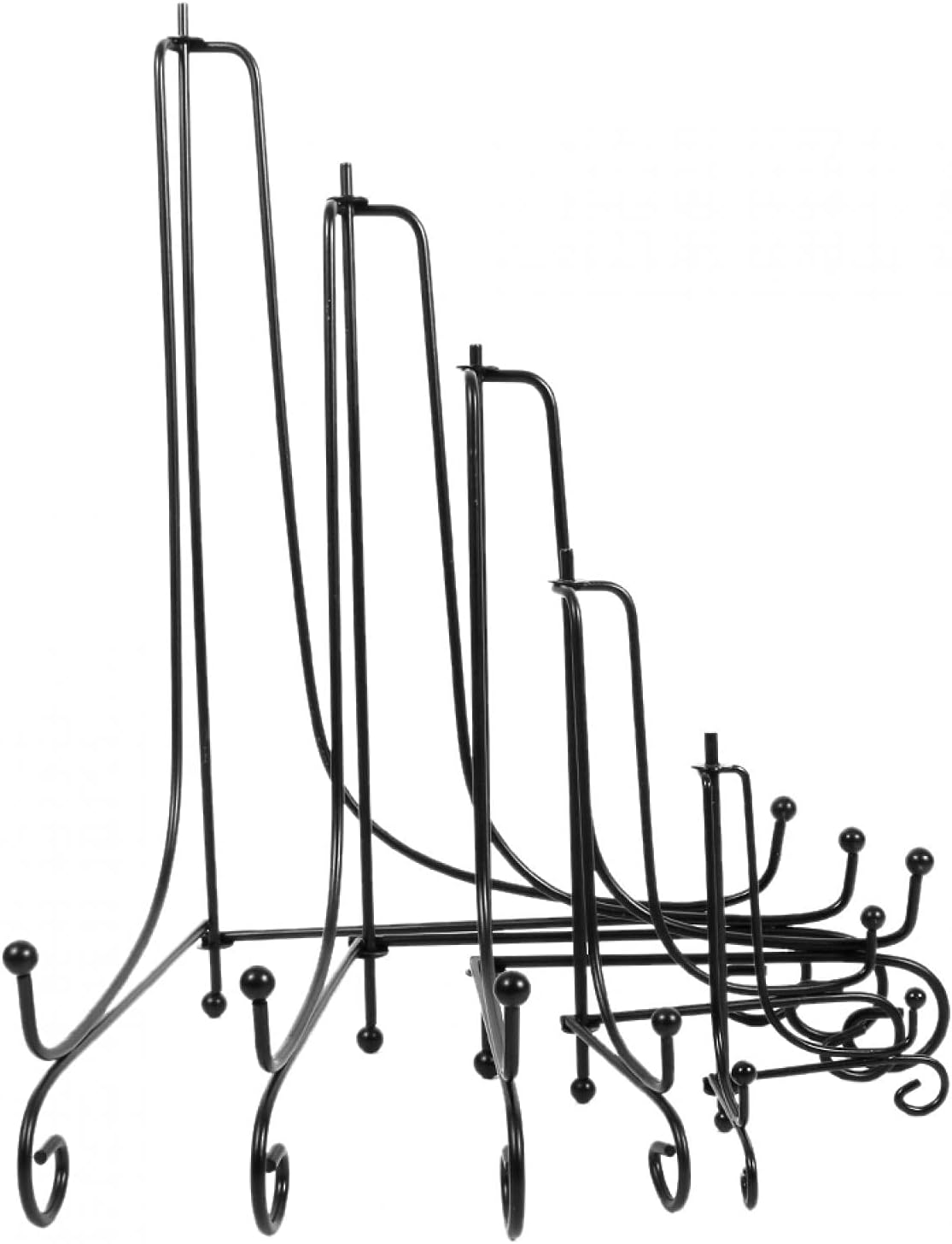 12 Inches Black Iron Plate Stand, Foldable Picture Stand for Display, Photo Stand for Decorative Plates, Frames, Books
