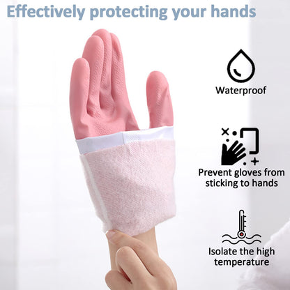 XIACIBDUS 3pcs Dishwashing Cleaning Gloves, Waterproof Reusable Kitchen Long Gloves, Latex-Free Household Gloves for Laundry, Cleaning, Working, Gardening