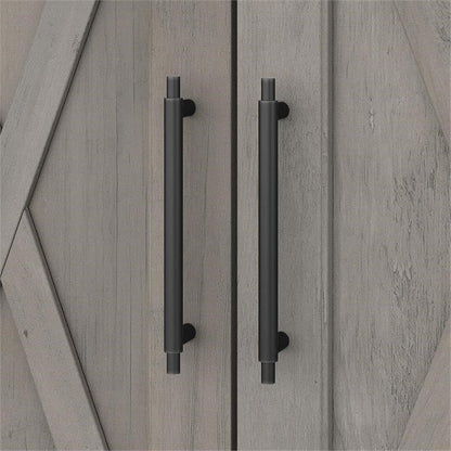 Bush Home Key West 64W Double Vanity Set with Sinks and Medicine Cabinets in Driftwood Gray