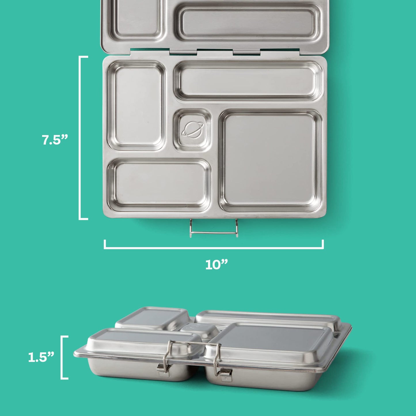 PlanetBox Rover Stainless Steel Bento Box Style Lunch Box for Kids with 5 Compartments – Durable, Dishwasher Safe and BPA-Free Food Container