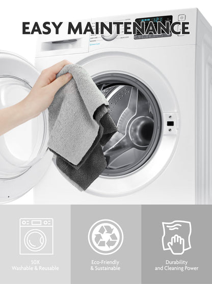 Fantasticlean Microfiber Cleaning Cloth Roll -75 Pack, Tear Away Microfiber Towels, 12" x 12", Reusable, Washable, Scratch Free, Ultra Absorbent for All-Around Cleaning Supplies (DimGray)