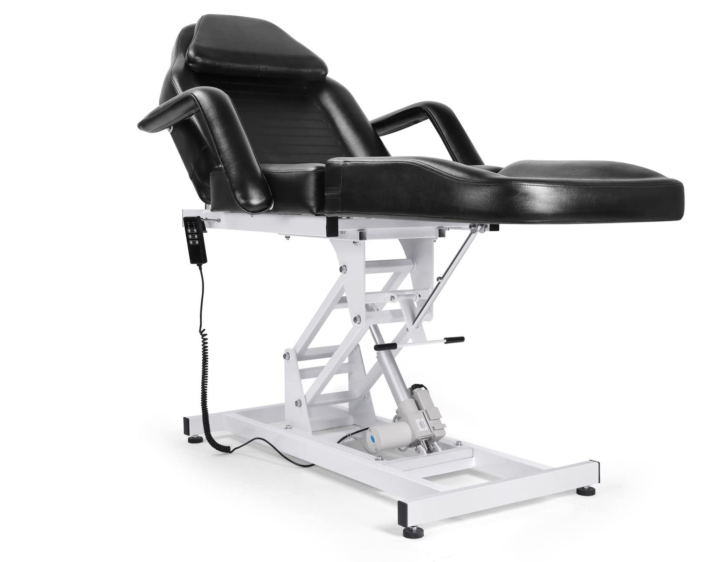 Beautymega Black Electric Beauty Bed Spa Styling Salon Beauty Chairs Massage Hydraulic Pump Cutting Chairs Reclining All Purpose Tattoo Equipment
